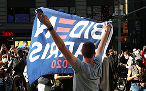 Impromptu Biden Victory Rally : Times Square : New York :  Photos : Richard Moore : Photographer